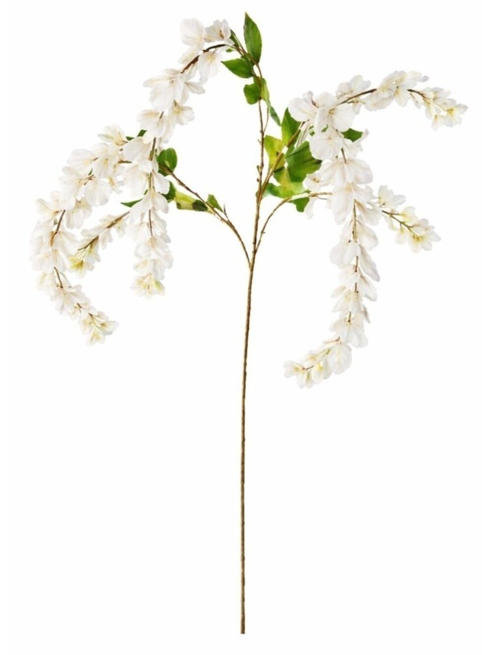 White Wisteria Stem 43 Inch Artificial Hanging Flowers Silk Flora